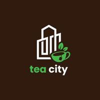 city tea logotyp vektor