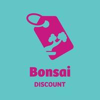 bonsai rabatt logotyp vektor