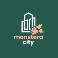 Stadt-Monstera-Logo vektor