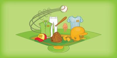 Baseball horizontale Banner, Cartoon-Stil vektor