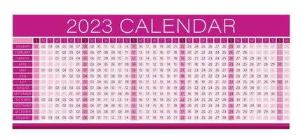 2023 år väggkalender magenta färg- fullt redigerbar - vektor ljus