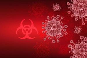 coronavirus koncept utbrott influensa på röd bakgrund vektor