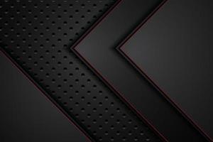 Metallplatte schwarz und kontrastierende rote Streifen auf Stahlgewebe. Vorlage moderner Technologie-Design-Hintergrund. Vektor-Illustration vektor