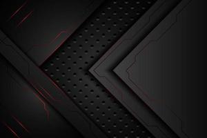 abstrakte metallkohlenstoffbeschaffenheit modern und randlinien rot schwarz auf stahlmaschendesign futuristische technologie hintergrund vektorillustration vektor