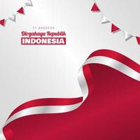 glad Indonesiens självständighetsdag bakgrund vektor