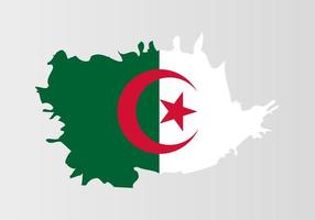 penselmålad Algeriets flagga handritad stilillustration med grungeeffekt och akvarell. vektor