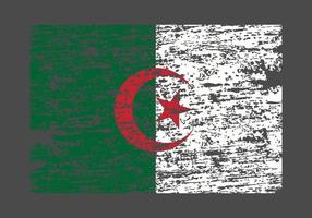pinsel gemalt algerien flagge handgezeichnete stilillustration mit einem grunge-effekt und aquarell. vektor