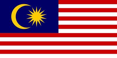 Flagge von Malaysia. Pinsel gemalte Flagge von Malaysia. hand gezeichnete artillustration mit einem schmutzeffekt und aquarell. Flagge von Malaysia mit Grunge-Textur. Vektor-Illustration. vektor