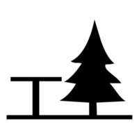 Tannenbaum und Tischsymbol, Symbolkonzept für öffentliche Orte. Vektor-Illustration. vektor