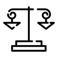 Gerechtigkeitssymbol, Symbolvektorillustration der Gesetzesskala auf weißem Hintergrund. vektor