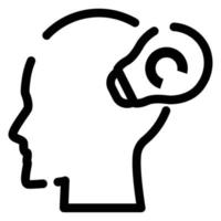Symbol für menschliche Kopfzeile mit sauberem Verstand, Nachdenken über Erfolgslösung, Glühbirne als Kreativitätsmetapher. Vektor-Illustration. vektor