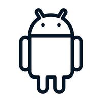 Android-Logo-Schild-Symbol auf weißem Hintergrund. moderne Symbolvektorillustration für Netz und bewegliche APP. vektor