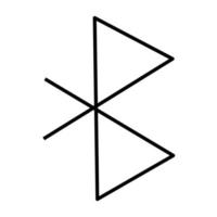 Bluetooth-Symbol auf weißem Hintergrund. Zeichen-Design-Vektor-Illustration.