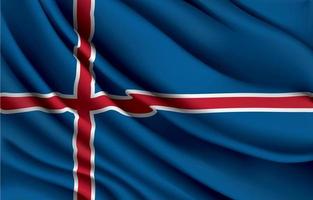 Islands nationella flagga viftar realistisk vektorillustration vektor