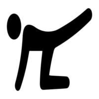 upphöjda ben yoga position ikon. kropp fitness symbol på vit bakgrund. vektor