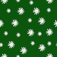 seamless mönster med vita prästkragar på en grön bakgrund. vektor
