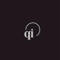 Qi-Initialen-Logo-Monogramm vektor