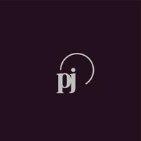 pj initialer logotyp monogram vektor