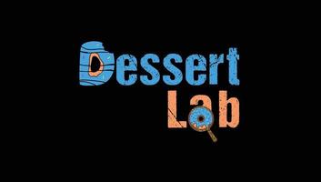 Dessert-Lab-Logo-Design-Vorlage für Süßwaren- oder Backwarenladen vektor