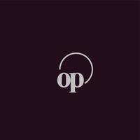 op initials logotyp monogram vektor