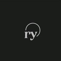 ry-Initialen-Logo-Monogramm vektor