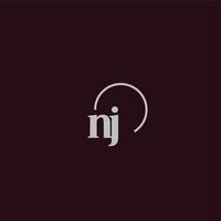 nj initialer logotyp monogram vektor