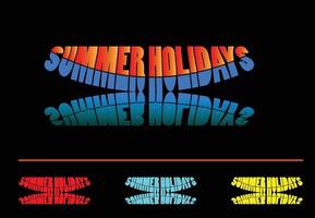 sommerferien brief logo, t-shirt und aufkleber-design-vorlage vektor