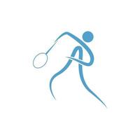 spelar badminton ikon design illustration mall vektor