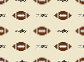 rugby seriefigur seamless mönster på brun bakgrund. pixel stil. vektor