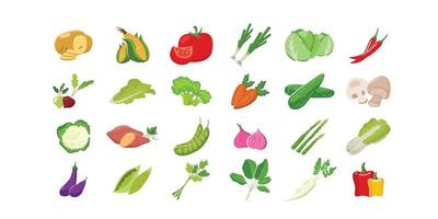 Vektor-Illustrationsdesign der flachen Art des Gemüses vektor