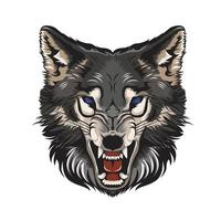 Wolfskopf-Vektorillustrationsdesign gutes T-Shirt-Design vektor