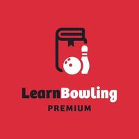 lär dig bowling logotyp vektor
