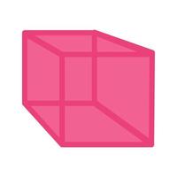 kub platt flerfärgad ikon vektor