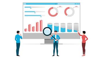 geschäftsstatistikforschung flache zeichenvektorillustration vektor