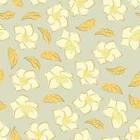 moderne Wildblumen Musterdesign. Nahtloses Muster mit Frühlingsblumen und Blättern. handgezeichneter Hintergrund. Blumenmuster zum Einwickeln von Papier oder Stoff. Botanische Fliese. vektor