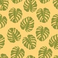 schöne tropische monstera verlässt nahtloses musterdesign. tropische blätter natur hintergrund. trendige brasilianische illustration. Frühlings- und Sommerdesign für Textilien, Drucke, Geschenkpapier. vektor