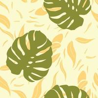 schöne tropische monstera verlässt nahtloses musterdesign. tropische blätter natur hintergrund. trendige brasilianische illustration. Frühlings- und Sommerdesign für Textilien, Drucke, Geschenkpapier. vektor