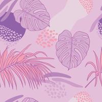 vackra tropiska monstera lämnar sömlös mönsterdesign. tropiska löv natur bakgrund. trendig brasiliansk illustration. vår- och sommardesign för textil, tryck, omslagspapper. vektor