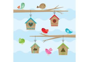 Vögel Haus Vektoren