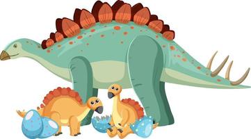 söt stegosaurus dinosaurie och baby vektor