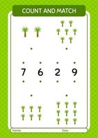 räkna och matcha spel med palmträd. arbetsblad för förskolebarn, aktivitetsblad för barn vektor