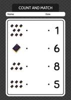 räkna och matcha spel med koranen. arbetsblad för förskolebarn, aktivitetsblad för barn vektor
