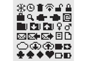 Schwarz 8 Bit Vektor Icons