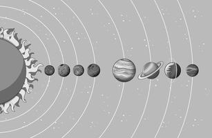 solsystem med planeter vektor