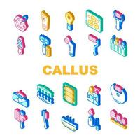 callus remover verktyg samling ikoner set vektor