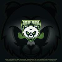Wütendes Panda-Maskottchen, bestes Logo-Design, gute Verwendung für Symbol, Identität, Emblem, Abzeichen, Marke und mehr