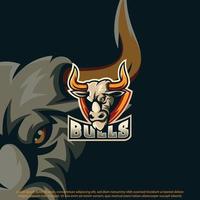 bulls maskot bästa logotypdesign bra användning för symbol identitet emblem märke märke med mera vektor