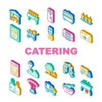 catering food service samling ikoner set vektor