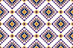 ikat abstraktes geometrisches ethnisches Textildesign mit nahtlosem Muster. aztekischer Stoff Teppich Mandala Ornamente Textildekorationen Tapete. Stammes-Boho-gebürtiger Truthahn-Textil-traditioneller Stickerei-Vektor.