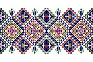 ikat abstrakt geometrisk etnisk textil sömlös mönsterdesign. Aztec tyg matta mandala ornament textil dekorationer tapet. tribal boho infödda kalkon textil traditionell broderi vektor. vektor